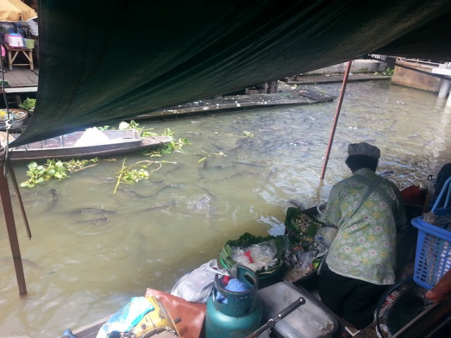 The Floating market. See the abundance of fish ?